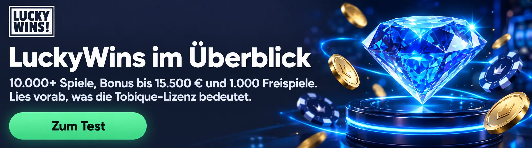 LuckyWins Startseite: Lucky Wins Casino online mit 10.000 Spielen und Willkommensbonus bis 15.500 €